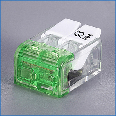 UL CQC ने जंक्शन बॉक्स के लिए पारदर्शी 2 पोल कॉम्पैक्ट पुश वायर कनेक्टर्स P04-2P स्वीकृत किया